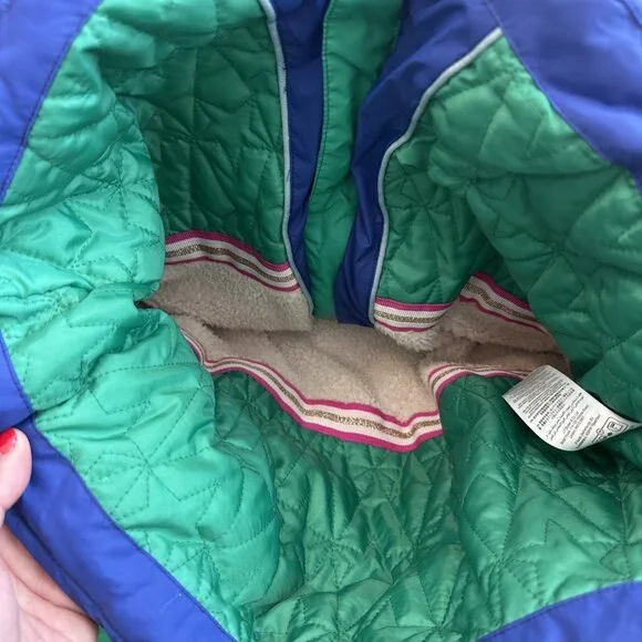 Boden Powder PufferSnow Fur Jacket Color Block & Bib Matching Set Size 5-6y